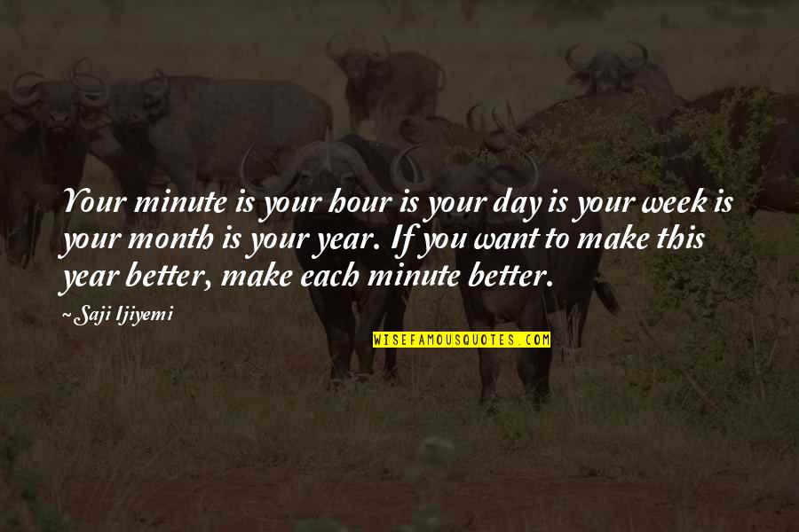 Make Each Day Quotes By Saji Ijiyemi: Your minute is your hour is your day