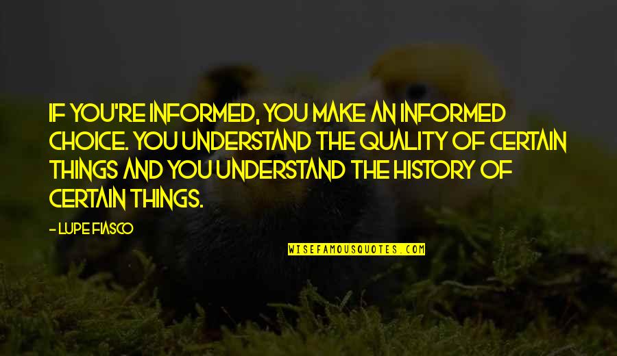 Make Your History Quotes By Lupe Fiasco: If you're informed, you make an informed choice.