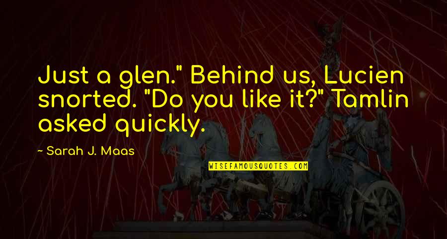 Malcolm X Fatherhood Quotes By Sarah J. Maas: Just a glen." Behind us, Lucien snorted. "Do