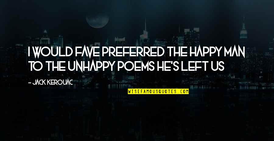 Malgosia Migdal Quotes By Jack Kerouac: I would fave preferred the happy man to