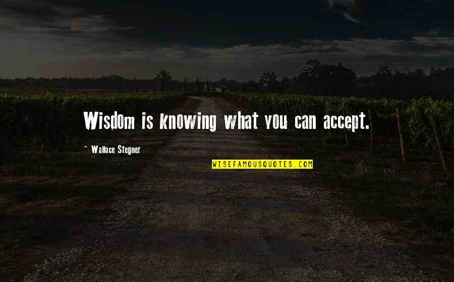 Malouf Cadillac Quotes By Wallace Stegner: Wisdom is knowing what you can accept.