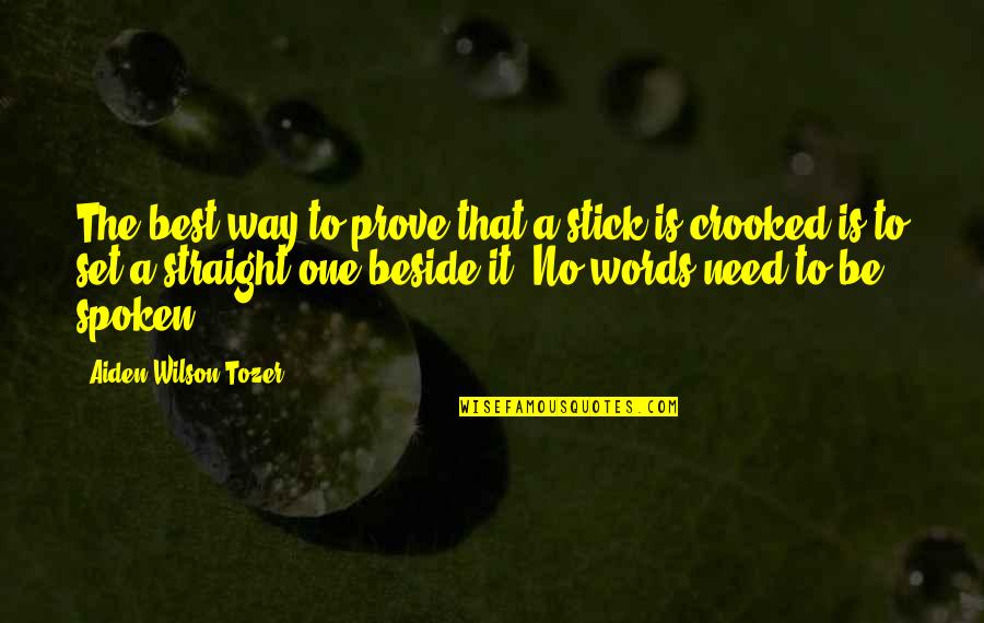 Mamax Quotes By Aiden Wilson Tozer: The best way to prove that a stick