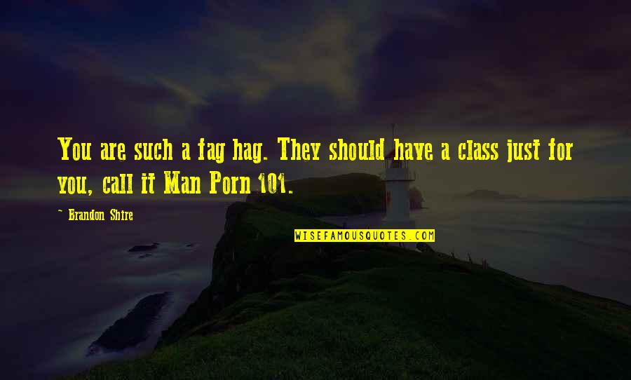 Man Of Class Quotes By Brandon Shire: You are such a fag hag. They should