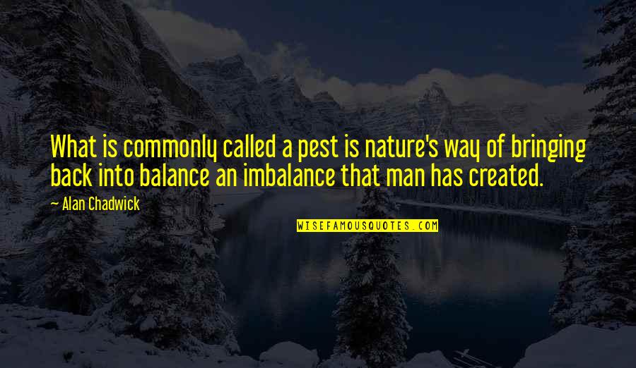 Man S Nature Quotes By Alan Chadwick: What is commonly called a pest is nature's