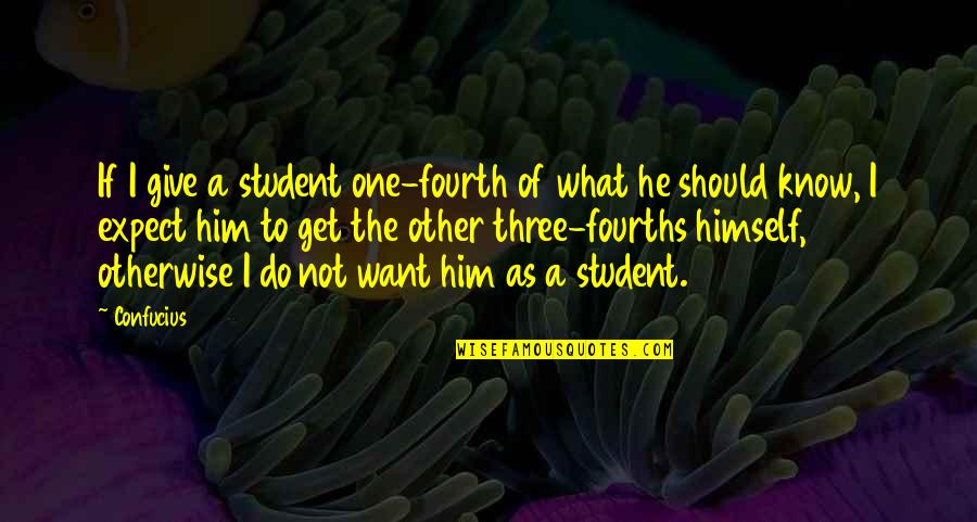 Manga Speech Bubble Quotes By Confucius: If I give a student one-fourth of what