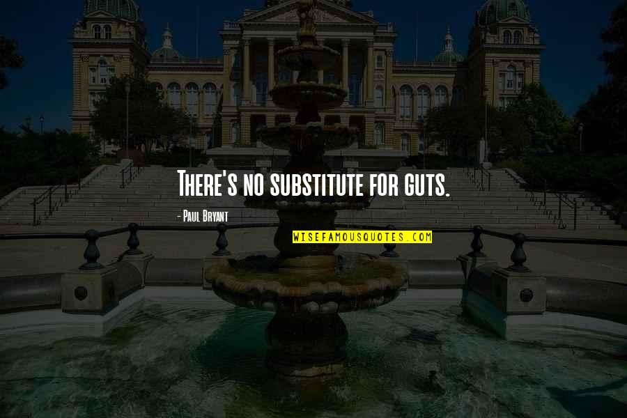 Manhadha Quotes By Paul Bryant: There's no substitute for guts.