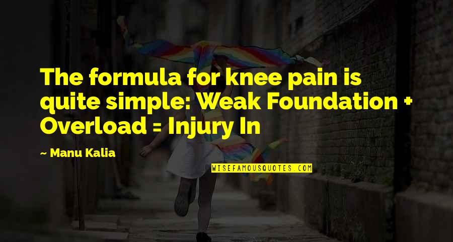 Manu Quotes By Manu Kalia: The formula for knee pain is quite simple: