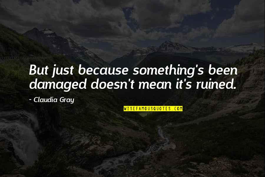 Marguerite's Quotes By Claudia Gray: But just because something's been damaged doesn't mean