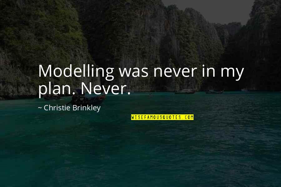 Maria Chernova Quotes By Christie Brinkley: Modelling was never in my plan. Never.