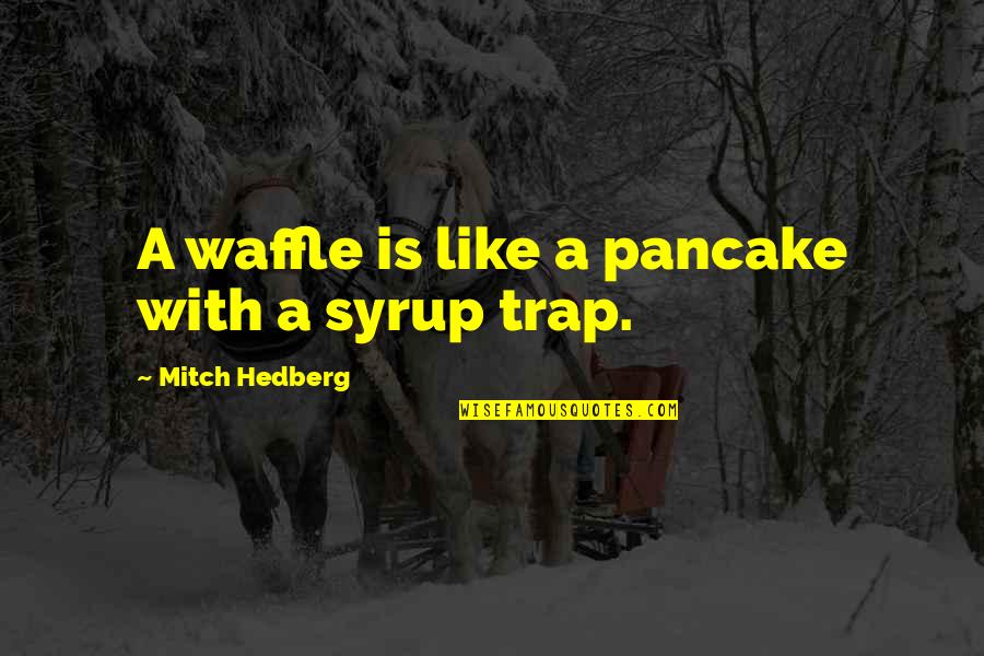 Marked The Book Quotes By Mitch Hedberg: A waffle is like a pancake with a