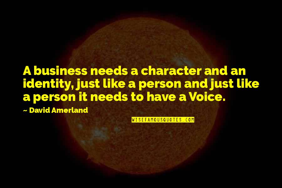 Marketing Person Quotes By David Amerland: A business needs a character and an identity,