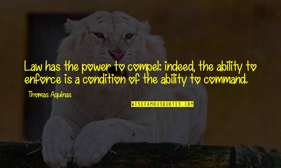 Markman Capital Insight Quotes By Thomas Aquinas: Law has the power to compel: indeed, the