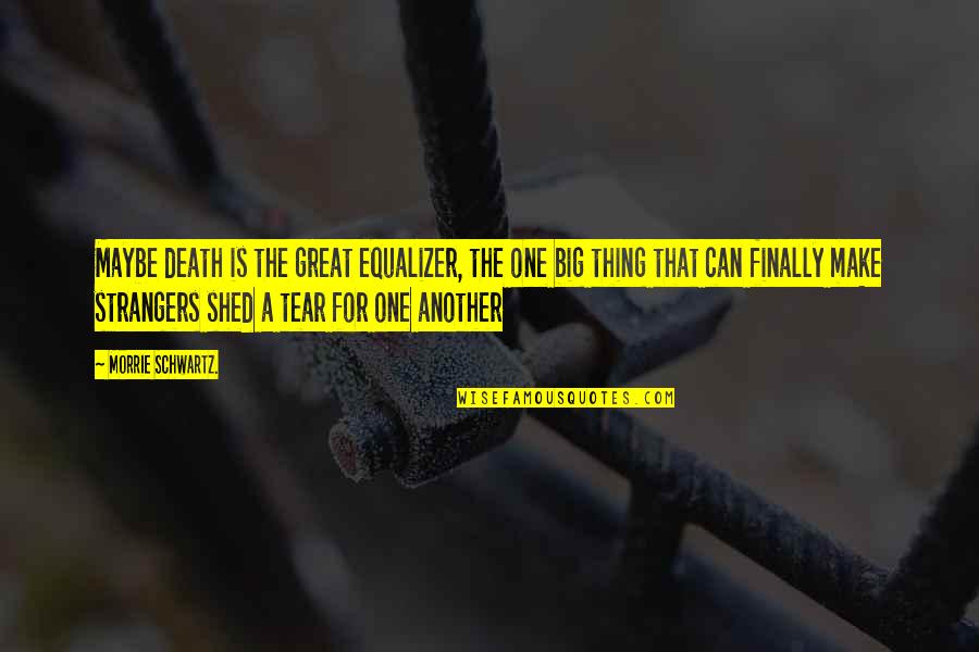 Marqs Kutno Quotes By Morrie Schwartz.: Maybe death is the great equalizer, the one