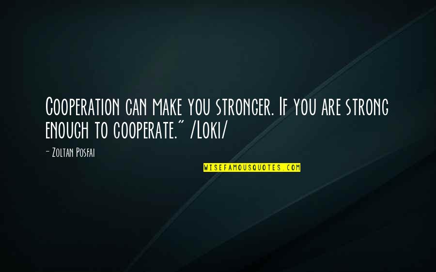 Martii Patio Quotes By Zoltan Posfai: Cooperation can make you stronger. If you are