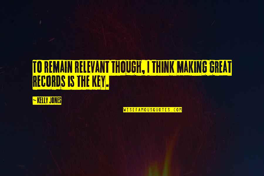 Martinkova C Tanka Quotes By Kelly Jones: To remain relevant though, I think making great