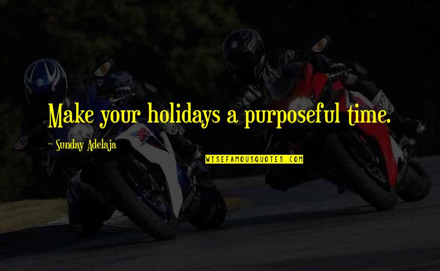 Marvel Punisher Quotes By Sunday Adelaja: Make your holidays a purposeful time.