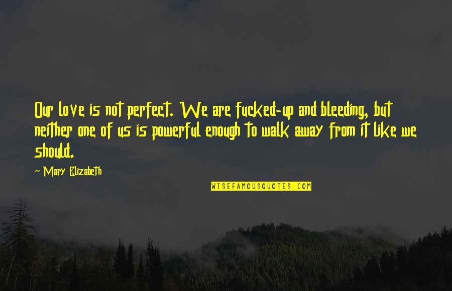 Mary Elizabeth Quotes By Mary Elizabeth: Our love is not perfect. We are fucked-up