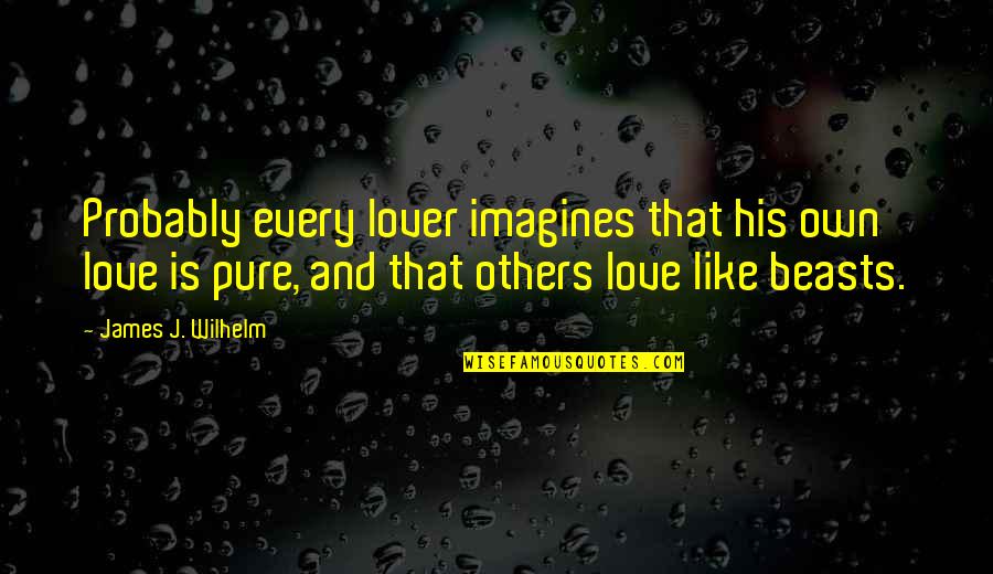 Massaccist Quotes By James J. Wilhelm: Probably every lover imagines that his own love