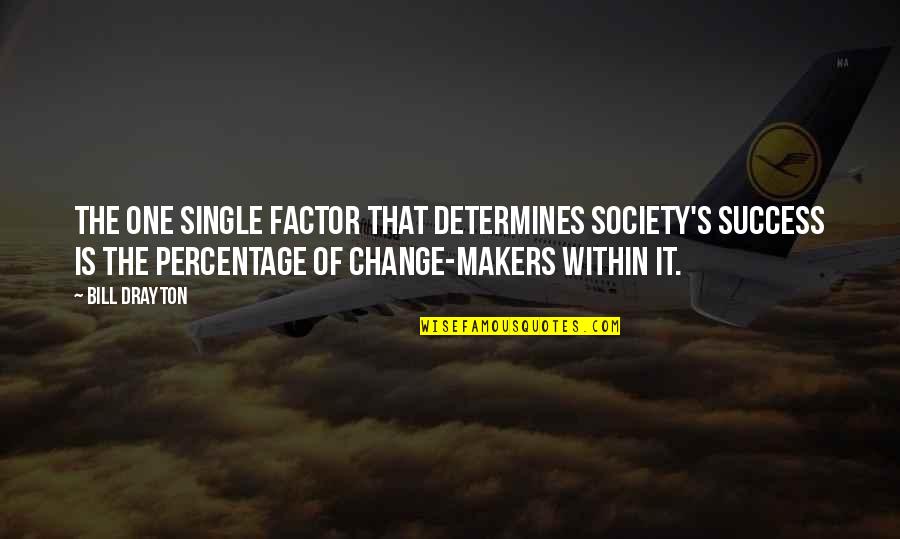 Massimei V Quotes By Bill Drayton: The one single factor that determines society's success