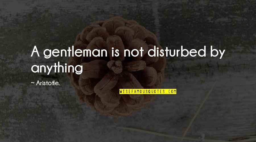 Matades Quotes By Aristotle.: A gentleman is not disturbed by anything