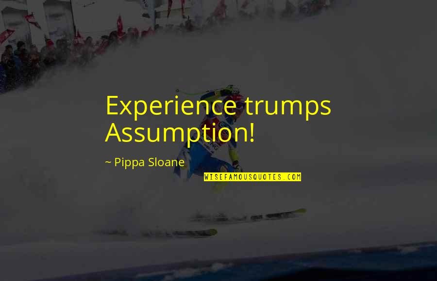 Matriculating In A Sentence Quotes By Pippa Sloane: Experience trumps Assumption!