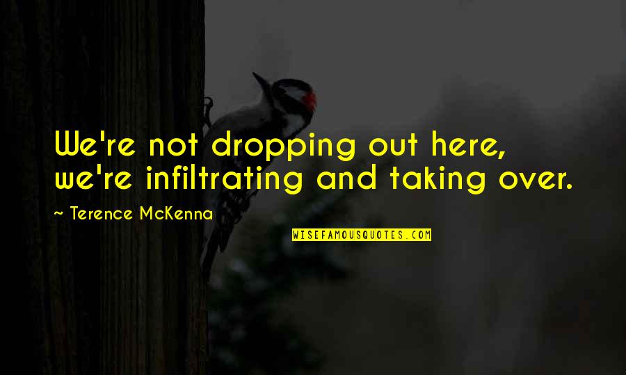 Matthaios Singer Quotes By Terence McKenna: We're not dropping out here, we're infiltrating and