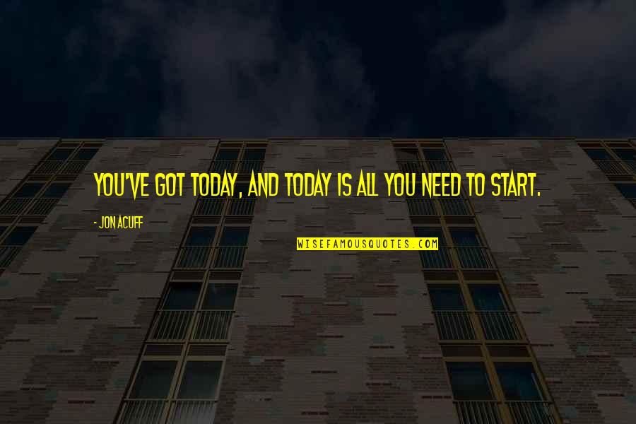 Mba Graduate Quotes By Jon Acuff: You've got today, and today is all you