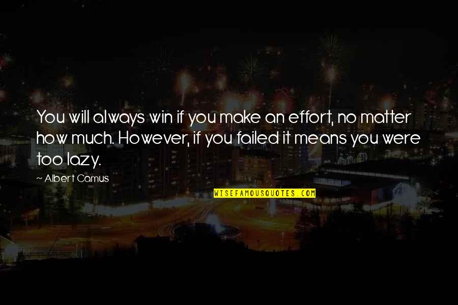 Mckintyre Quotes By Albert Camus: You will always win if you make an