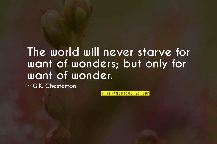 Mczee Events Quotes By G.K. Chesterton: The world will never starve for want of