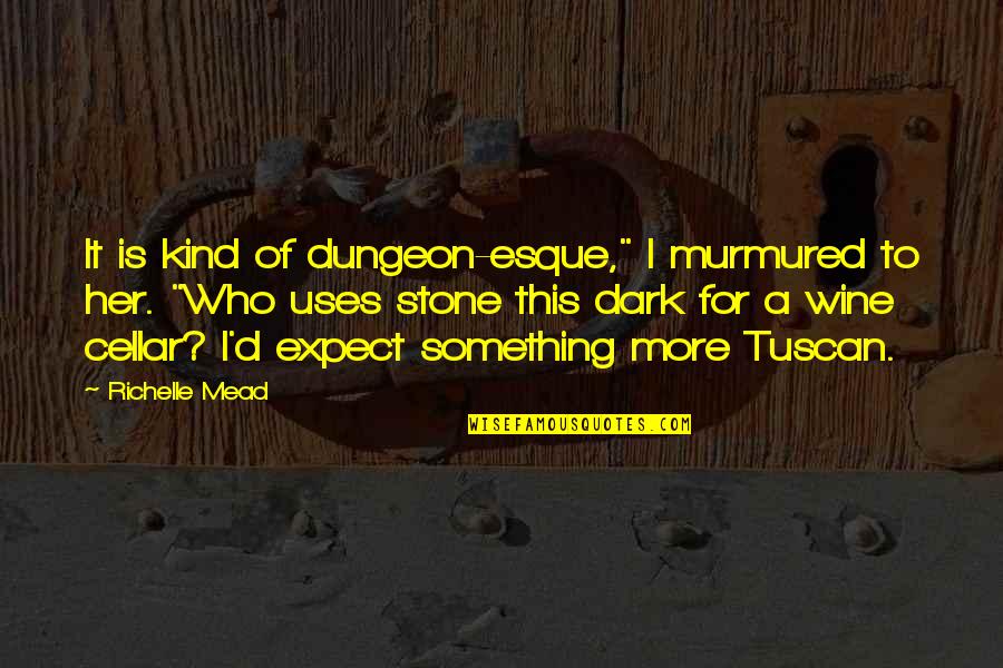 Mead Wine Quotes By Richelle Mead: It is kind of dungeon-esque," I murmured to