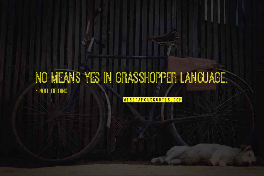 Mean But Funny Quotes By Noel Fielding: No means yes in grasshopper language.