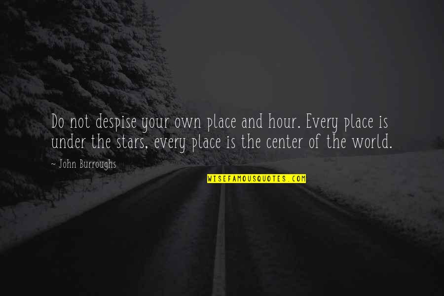 Mearsheimer Realism Quotes By John Burroughs: Do not despise your own place and hour.