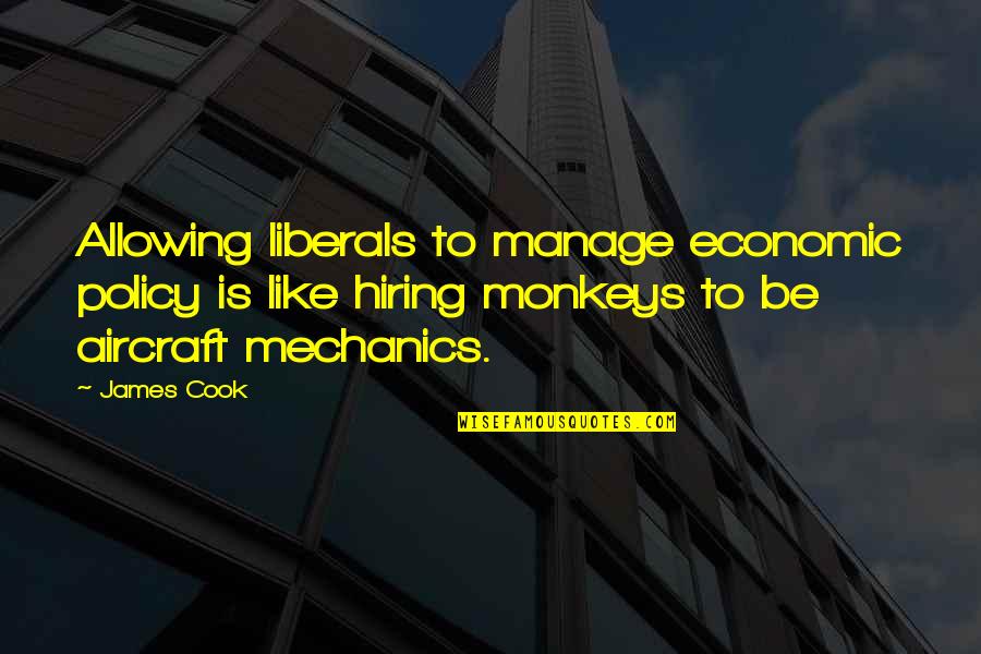 Mechanic Quotes By James Cook: Allowing liberals to manage economic policy is like