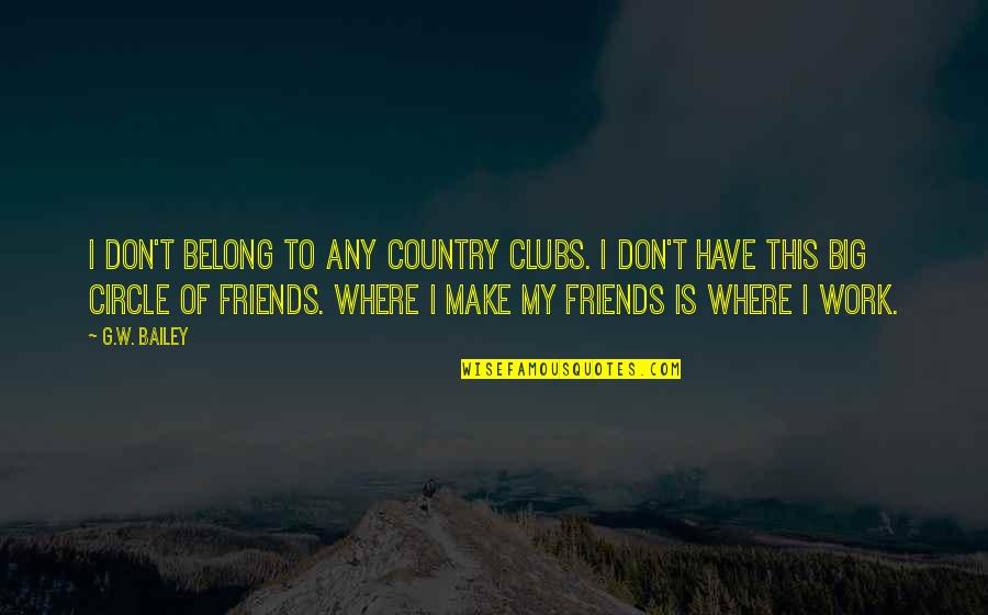 Meeting New Someone Quotes By G.W. Bailey: I don't belong to any country clubs. I