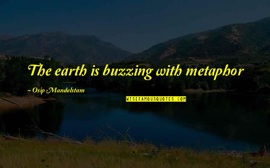 Meliputi In English Quotes By Osip Mandelstam: The earth is buzzing with metaphor