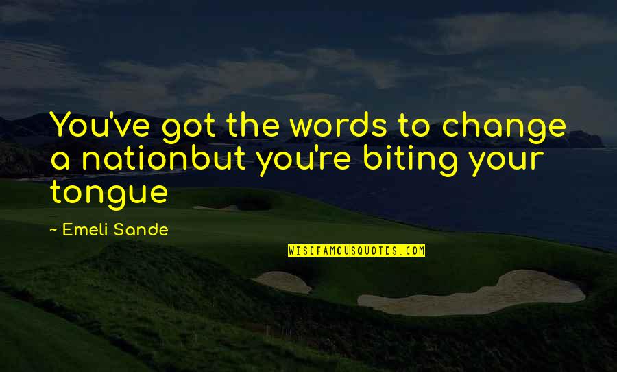 Mellana 220 Quotes By Emeli Sande: You've got the words to change a nationbut