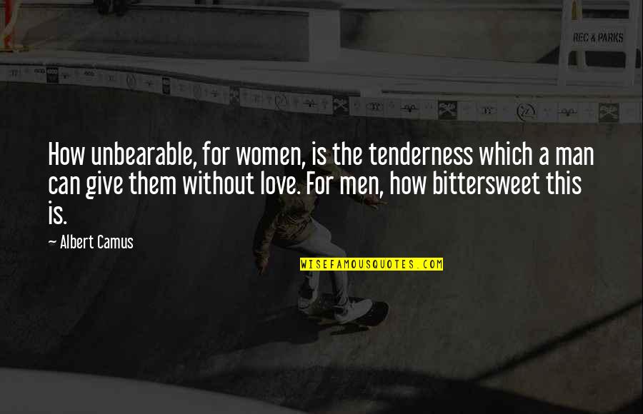 Men For Women Quotes By Albert Camus: How unbearable, for women, is the tenderness which