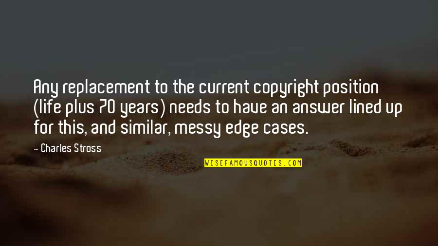 Messy Life Quotes By Charles Stross: Any replacement to the current copyright position (life