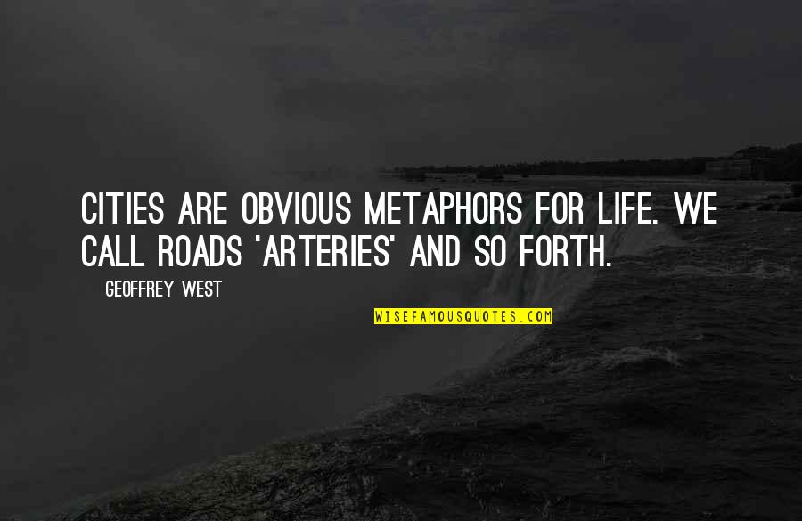 Metaphors Of Life Quotes By Geoffrey West: Cities are obvious metaphors for life. We call