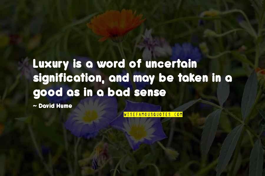 Meyhaneci Akor Quotes By David Hume: Luxury is a word of uncertain signification, and