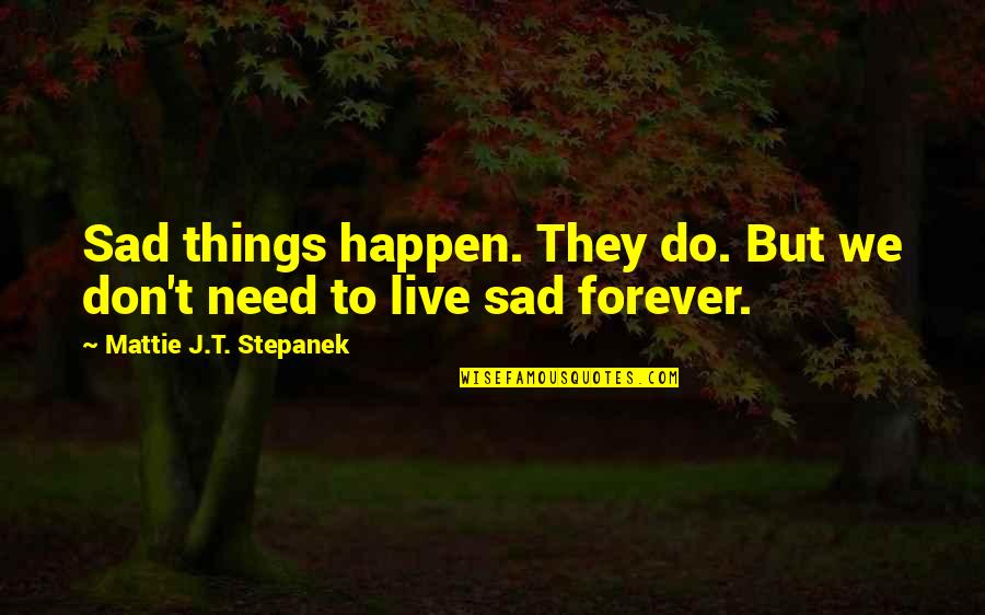 Mga Pambanat Quotes By Mattie J.T. Stepanek: Sad things happen. They do. But we don't