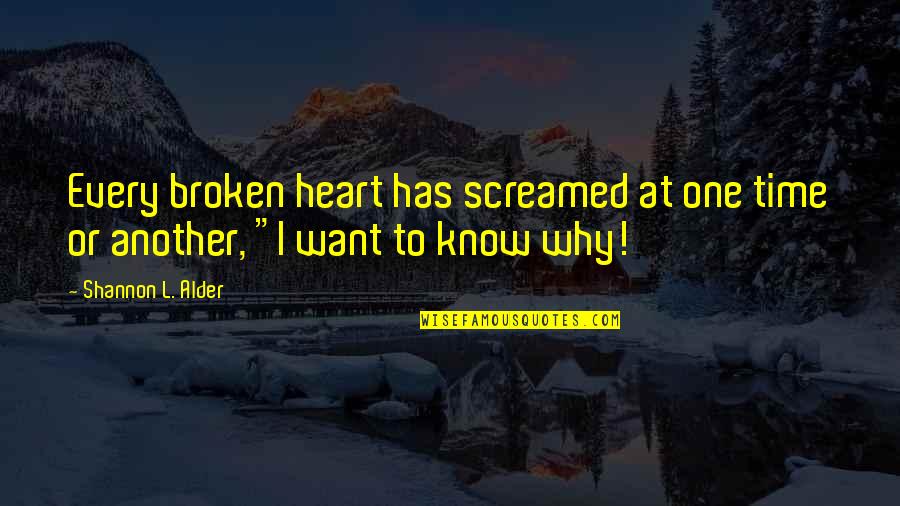 Micada Hoppers Quotes By Shannon L. Alder: Every broken heart has screamed at one time