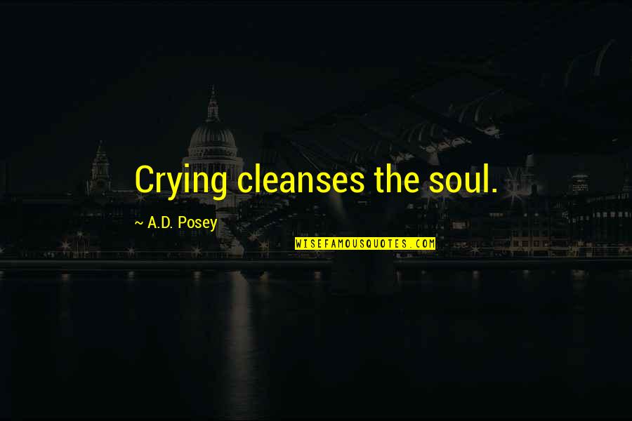 Michiro Endo Quotes By A.D. Posey: Crying cleanses the soul.