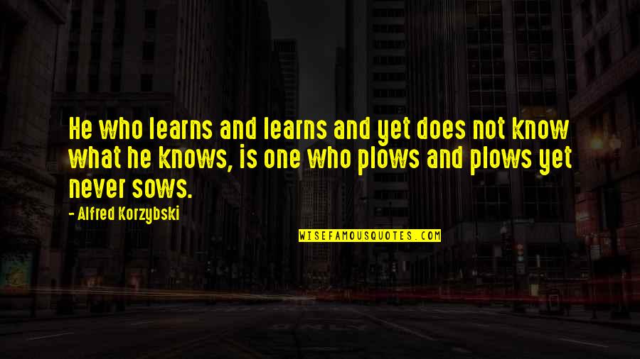 Mihelich Realtor Quotes By Alfred Korzybski: He who learns and learns and yet does