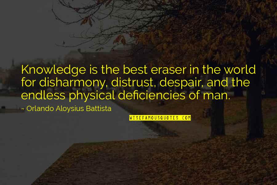 Mijares Canciones Quotes By Orlando Aloysius Battista: Knowledge is the best eraser in the world