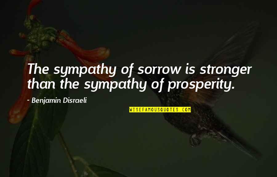 Mijares Quotes By Benjamin Disraeli: The sympathy of sorrow is stronger than the