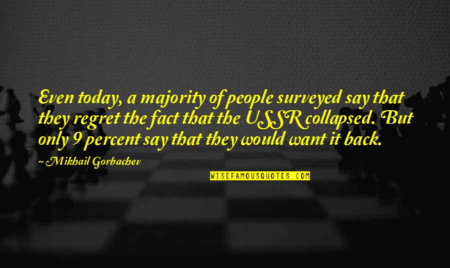 Mikhail Quotes By Mikhail Gorbachev: Even today, a majority of people surveyed say