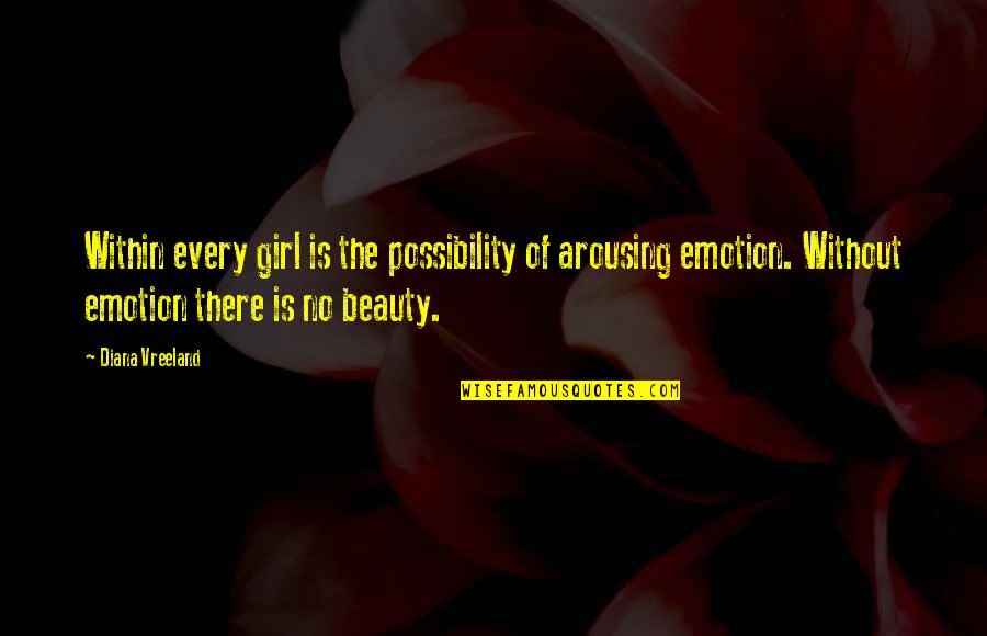 Milagra Ridge Quotes By Diana Vreeland: Within every girl is the possibility of arousing