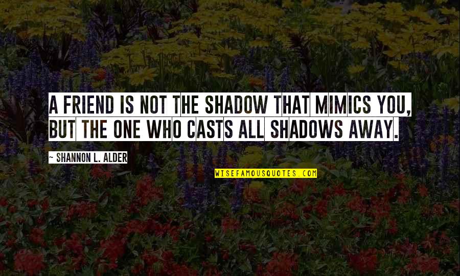 Mimics Quotes By Shannon L. Alder: A friend is not the shadow that mimics