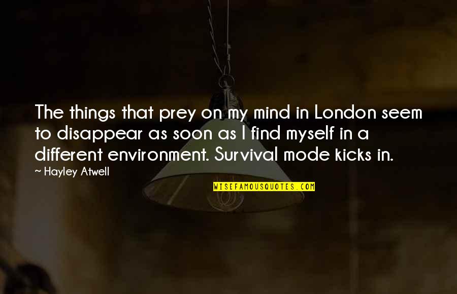 Mind These In The London Quotes By Hayley Atwell: The things that prey on my mind in